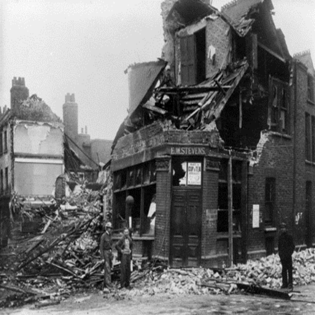 Bomb damage building in Poplar