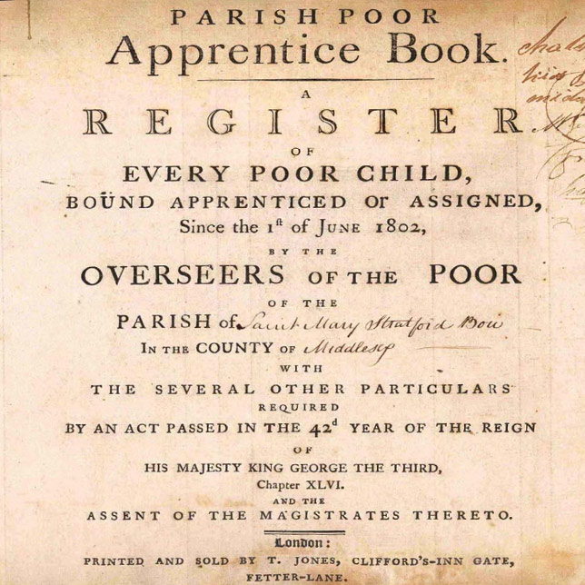 Bow Parish Apprentice Register 1803