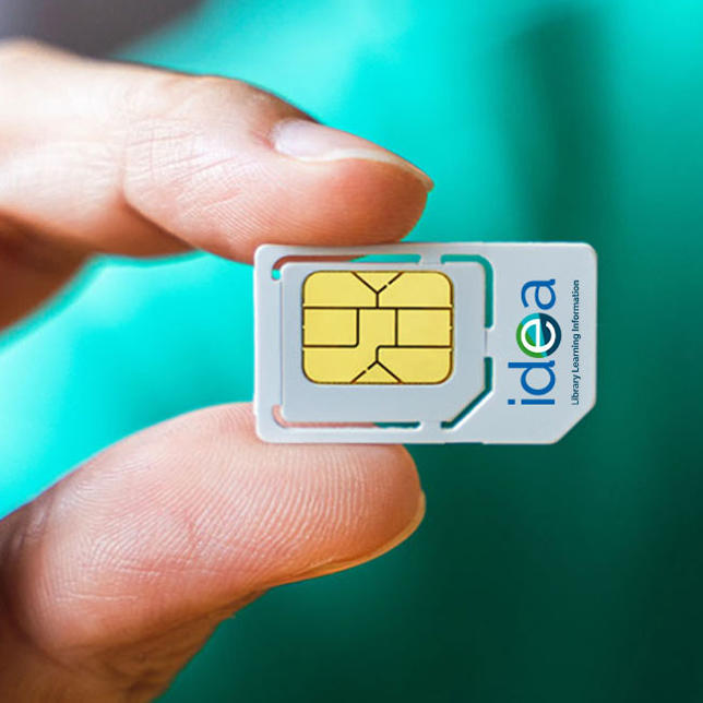 hand holding sim card