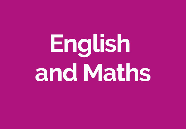 text saying english and maths