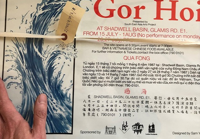 A poster of the Gor Hoi festival with a tag attached to it