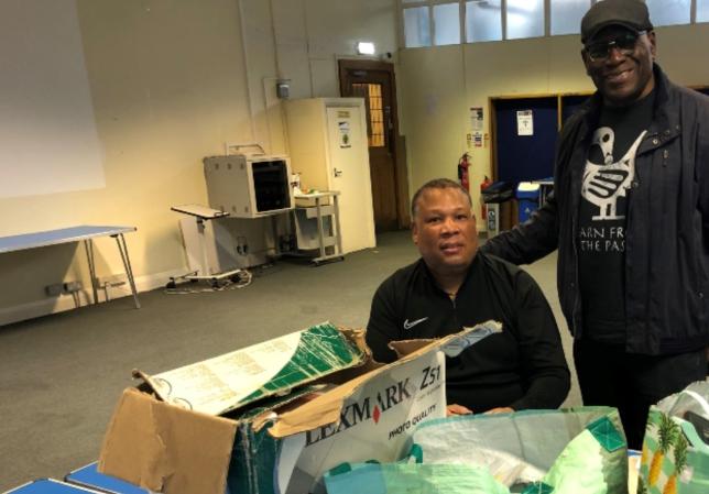 Image of Harry & Ray from THACMHO depositing their archives 