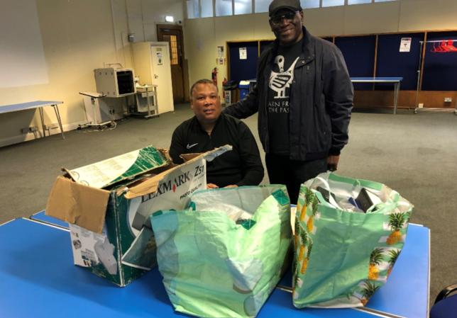 Image of Harry & Ray from THACMHO depositing their archives