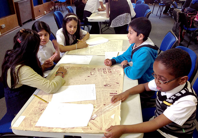 children at local history event