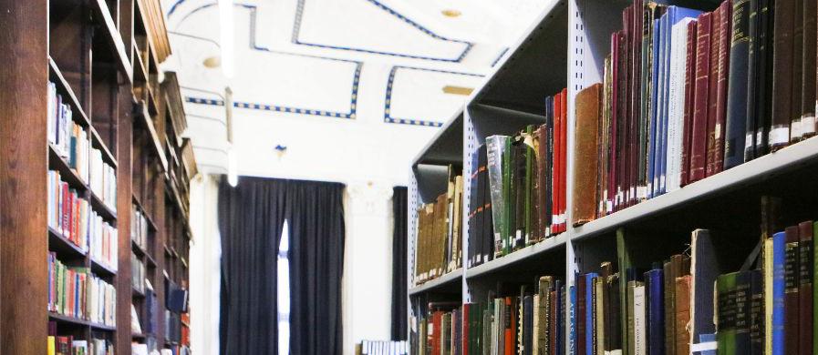 shelves at local history library
