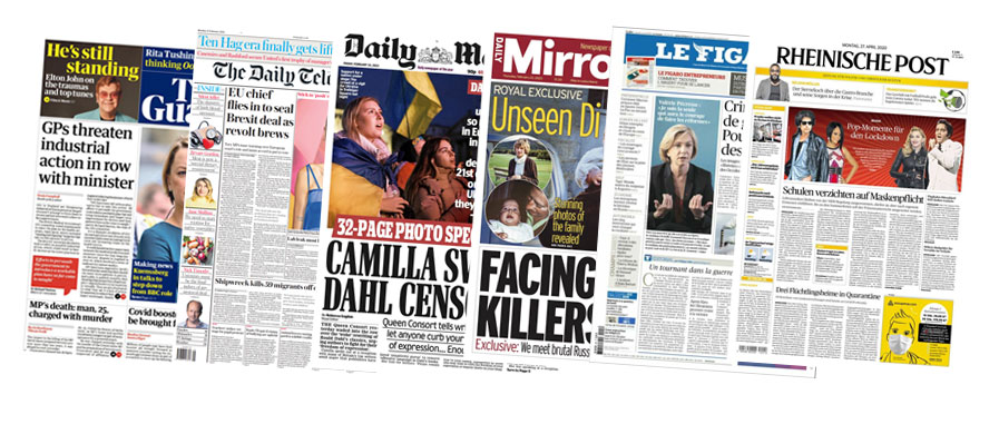 various newspapers