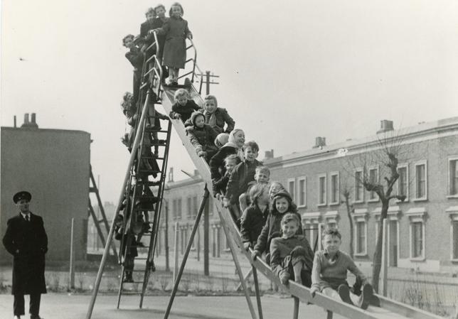 children on slide 1954