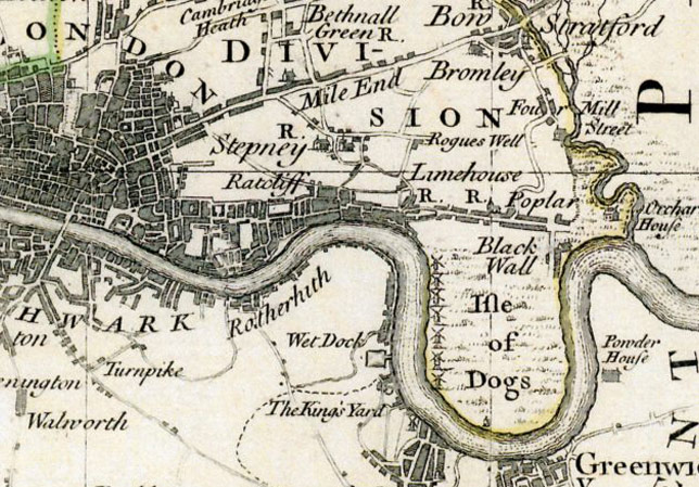 old map of tower hamlets