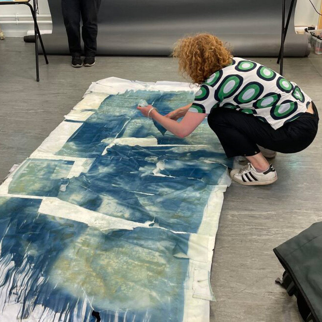 woman with screen print