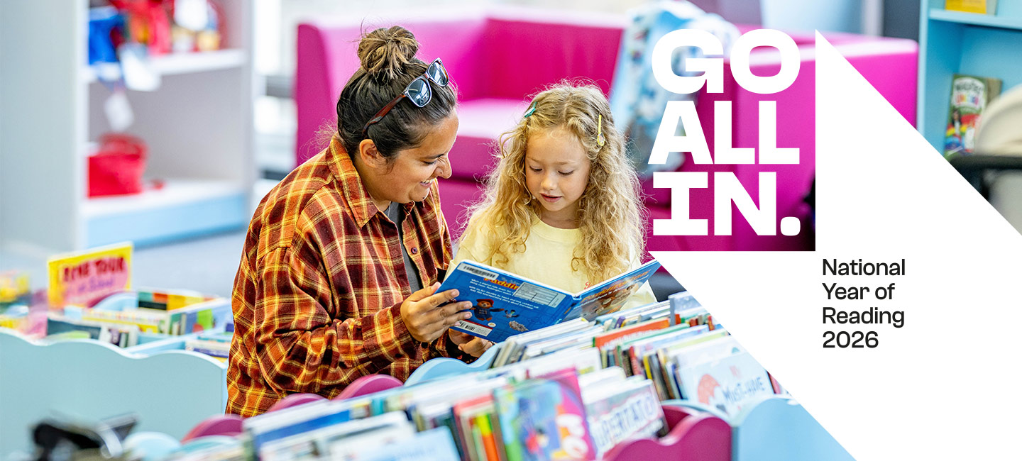 woman and child reading