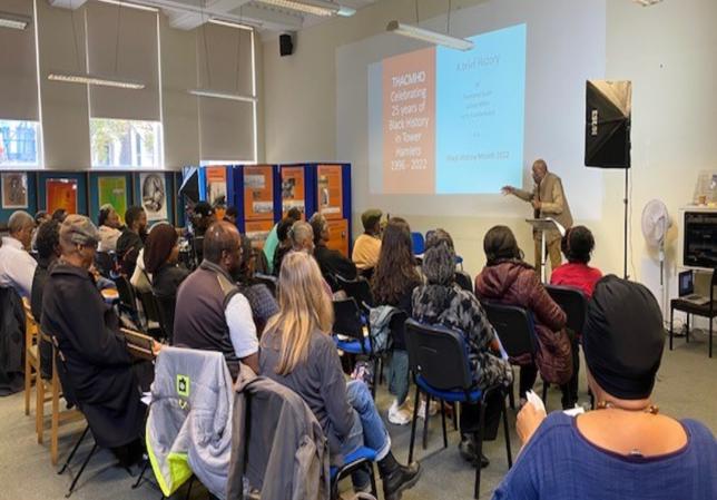 Group of attendees at a Black History Month event